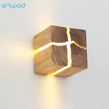 Japanese Style Art Decoration LED Wall Lamp Bedroom Bedside Aisle Indoor Home Light Fixtures G4 Wood Wall Lamps for Living Room tuda free shipping art deco style originality solid wood wall lamp for bedroom sitting room porch ngau tau led wall lamp e27
