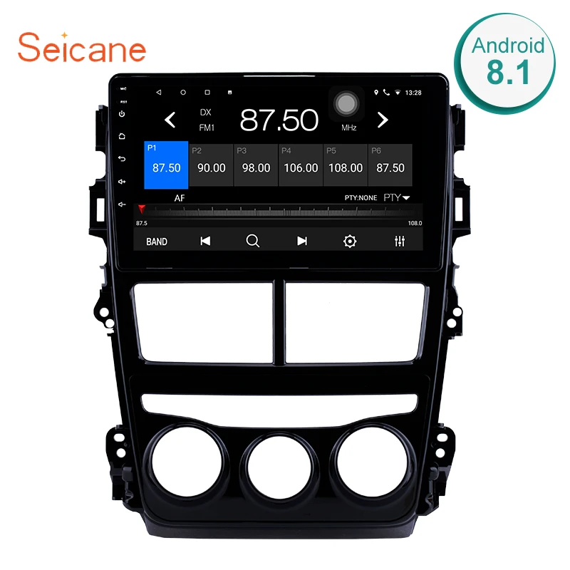 

Seicane For 2018 Toyota vios Manual Air Conditioner Android 8.1 Car GPS Navigation Radio Stereo Head Unit Player SWC 3G