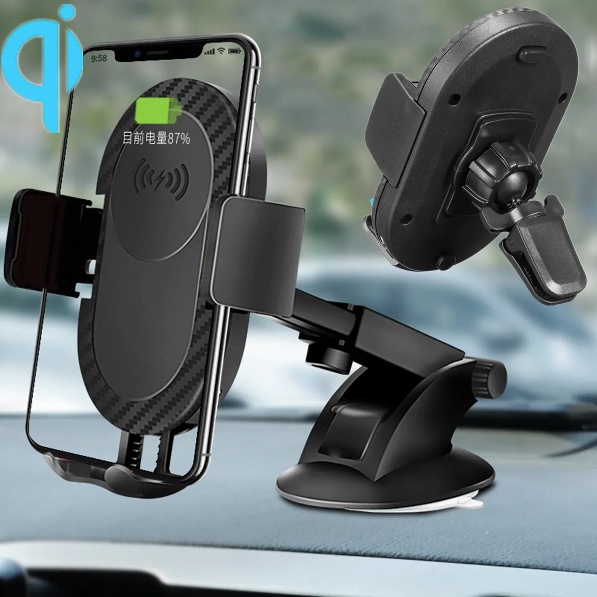 10W Car Air Vent Mount Qi Wireless Charger For iPhone XR XS Max for Samsung Adjustable Fast Charging Dashbord Car Phone Holder 10W Car Air Vent Mount Qi Wireless Charger For iPhone XR XS Max for Samsung Adjustable Fast Charging Dashbord Car Phone Holder