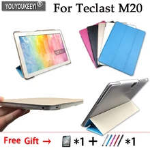 Ультратонкий чехол для Teclast M20, 10,1 дюймов, планшет, тройной складной чехол-подставка для Teclast M20, мембрана из закаленного стекла на выбор