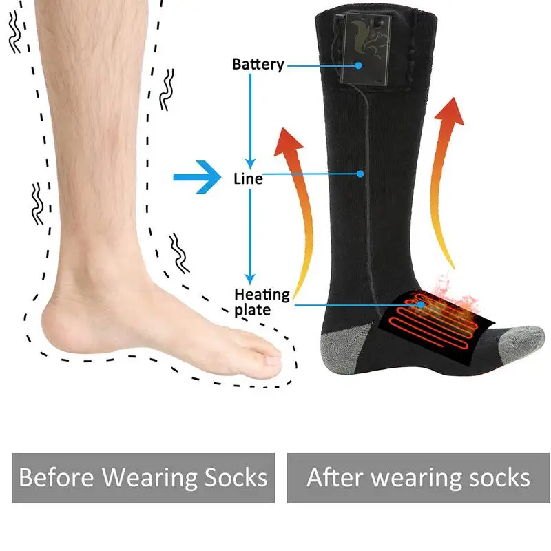 Новые осенние и зимние нагрева теплые носки-Съемный и моющийся Батарея Отопление носки зима спорта на открытом воздухе необходимо тепло