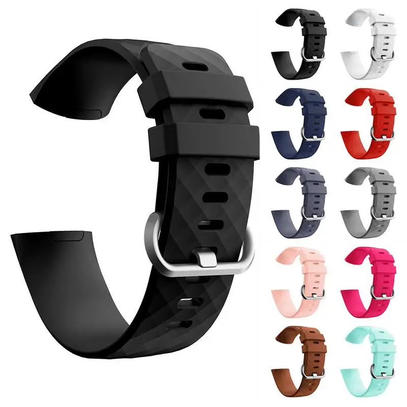 

Soft Silicone Sports Replacement Watch Bands Wrist Strap For Fitbit Charge 3 Fitbit Charge3 Smart Bracelet Wrist Band S/L #15