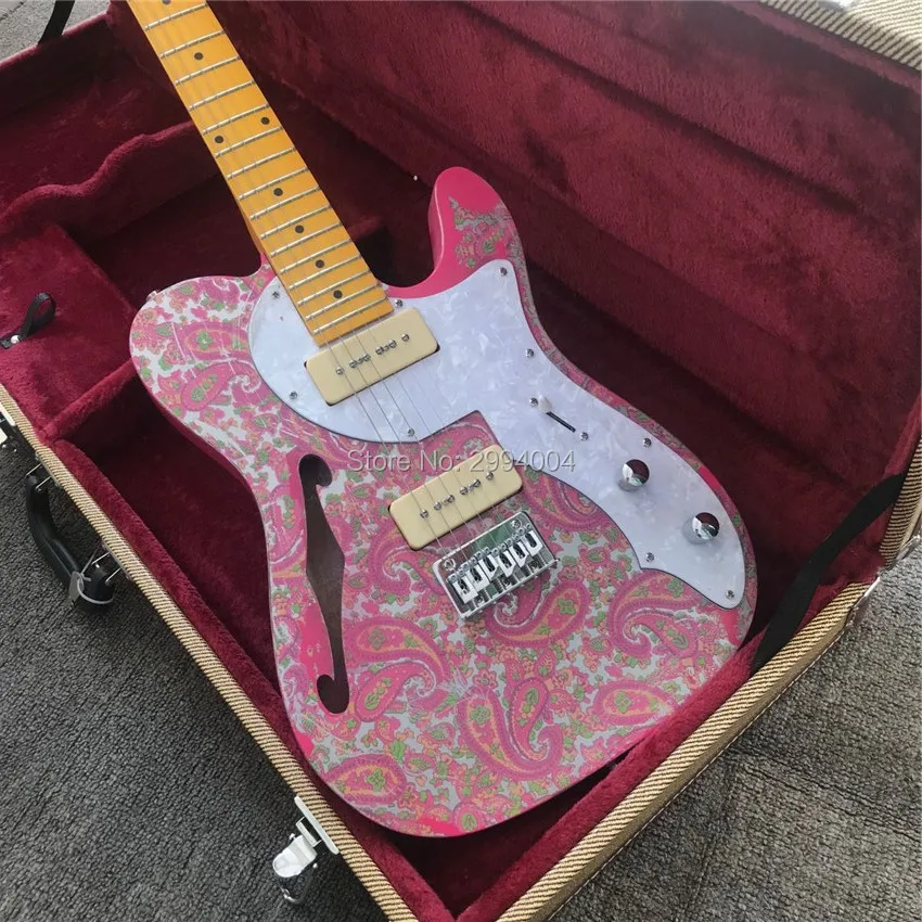 

In stock antique imitation of the old electric guitar, pink amoeba watermark picture, do old guitar, free shipping