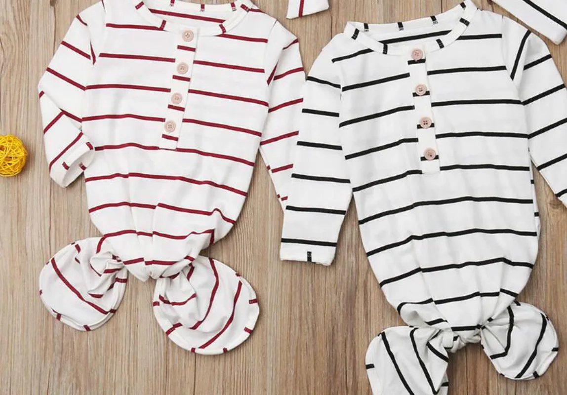

Baby wear Infant Newborn Baby Cotton Comfortable Material Stripe Crib Sleeping Bag Wrap Swaddle Striped Clothes