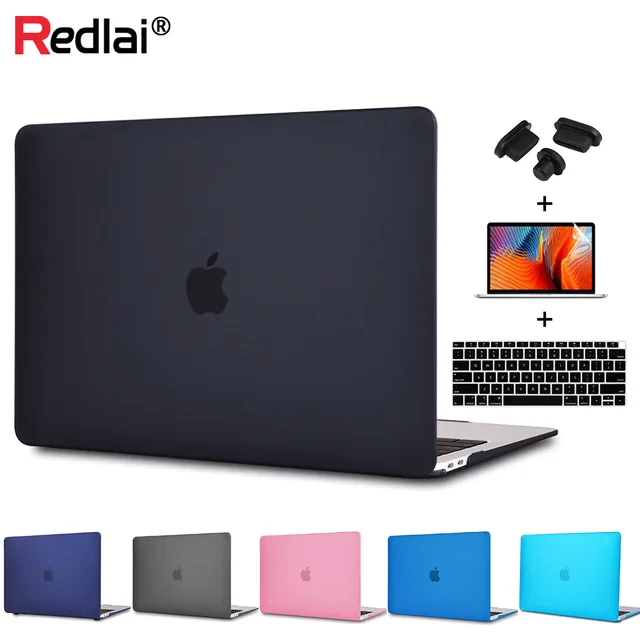 Redlai Plastic Hard Case For MacBook Air Pro Retina 12 13 15 New Pro 13 15 Touch bar A1706 A1707 Keyboard Cover+Screen Protector