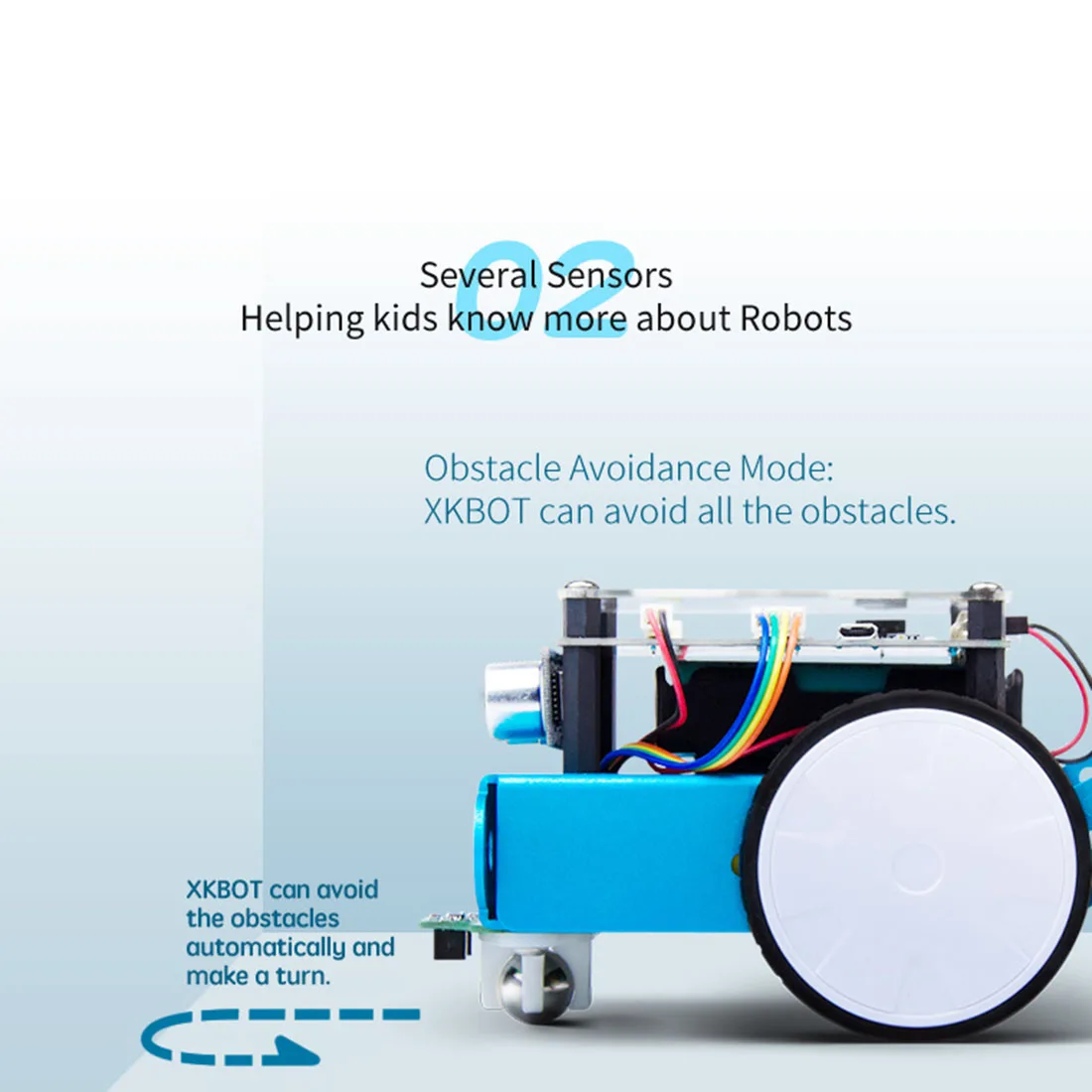 MODIKER DIY High Tech Smart Robot Car Kit APP Control Obstacle Avoidance Line-tracking Ultrasonic Sensor Programmable Toys