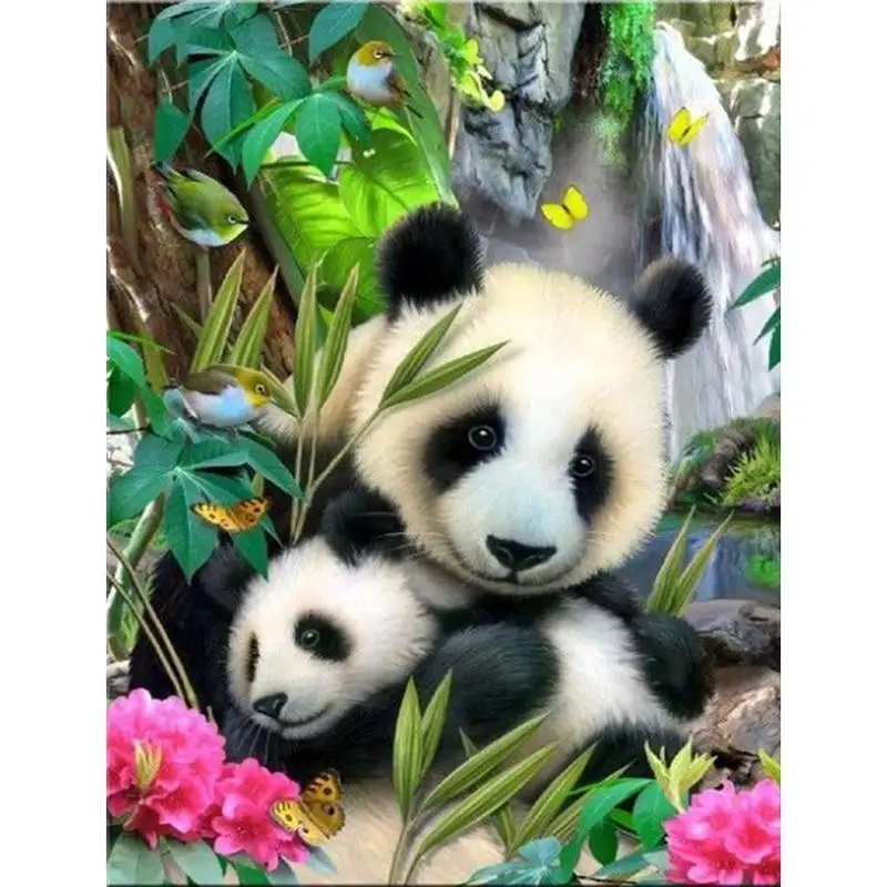 

Full Drill Square Panda Diamond Painting Kit - DIY Cross Stitch Rhinestone Mosaic