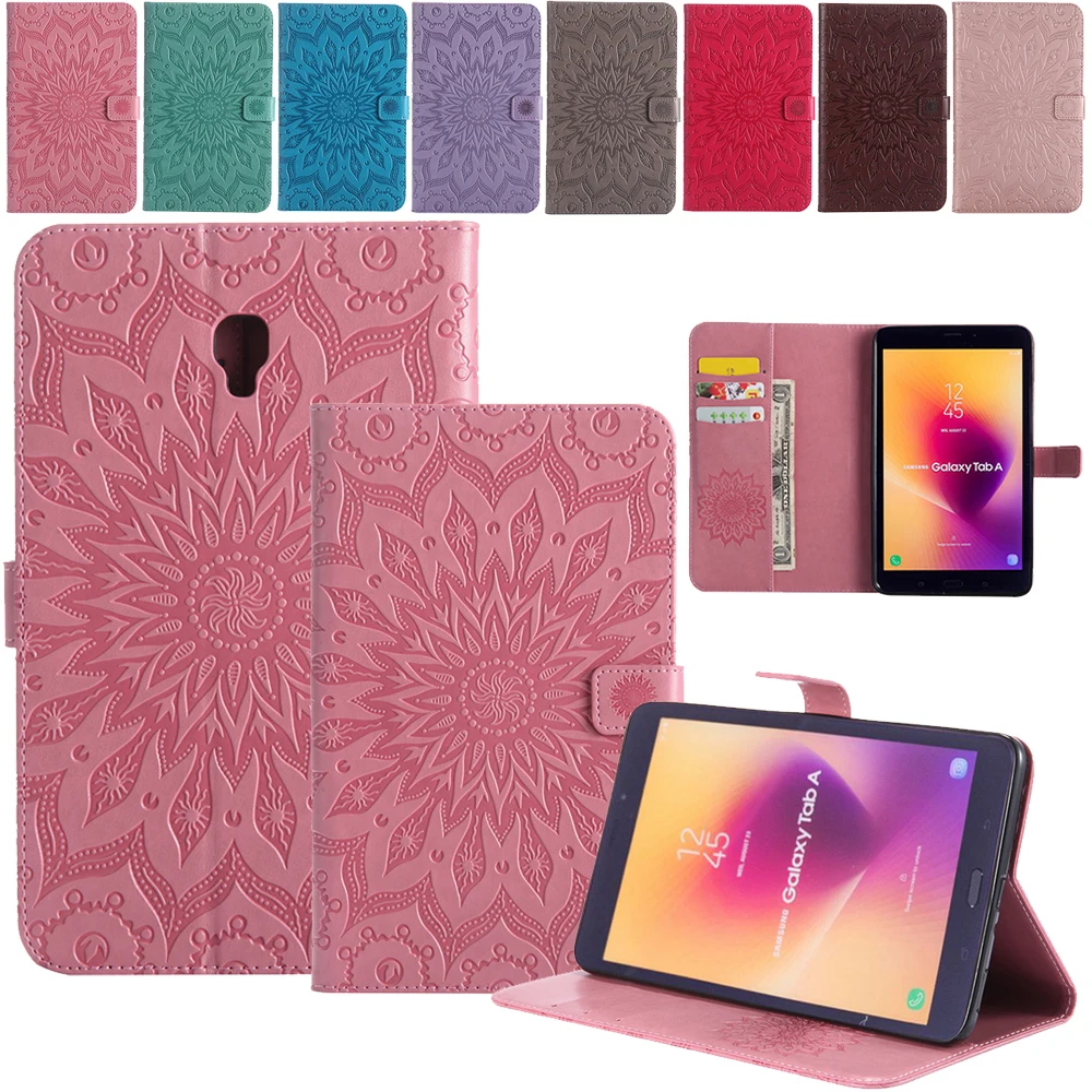 

Tablet Case for Samsung Galaxy Tab A 8.0 T380 T385 3D Flower Emboss Leather Flip Case Stand Cover for Samsung Tab A2 S 8.0 inch