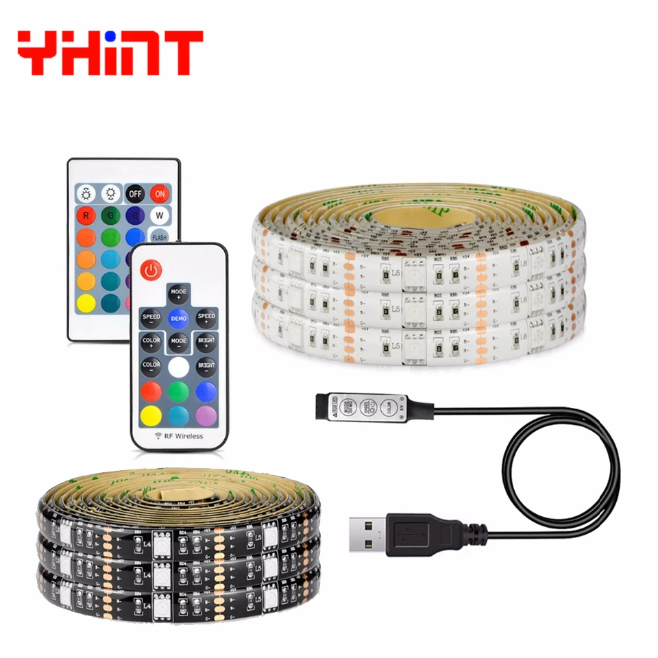 

led strip USB 5V RGB 5050 30led/m 0.5m to 5m customizable IP65 waterproof strip lights Christmas TV PC Background Lighting sets