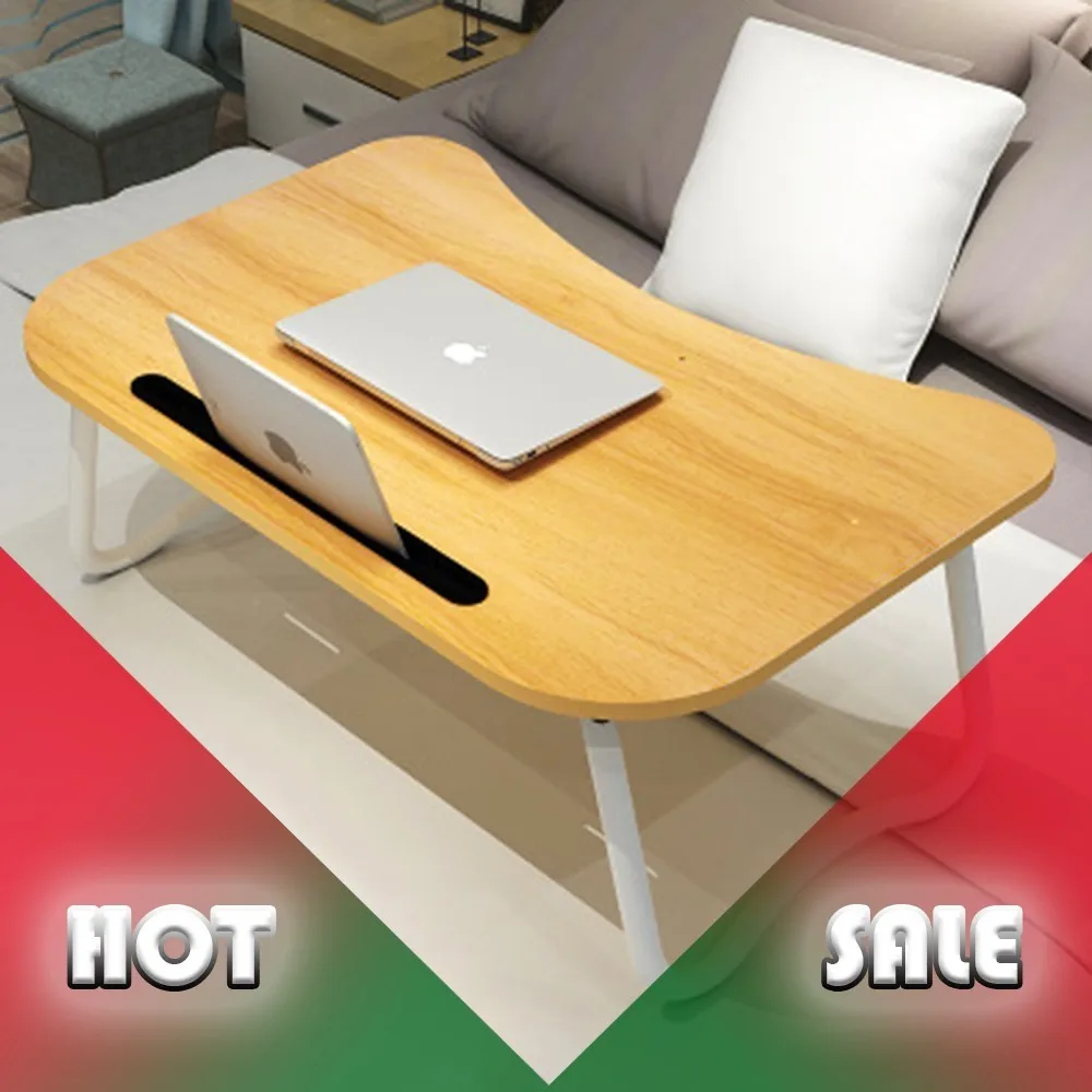 

SYU Laptop stand computer desk bed portable convenient cleaning folding card slot desktop table environmental protection GOOD