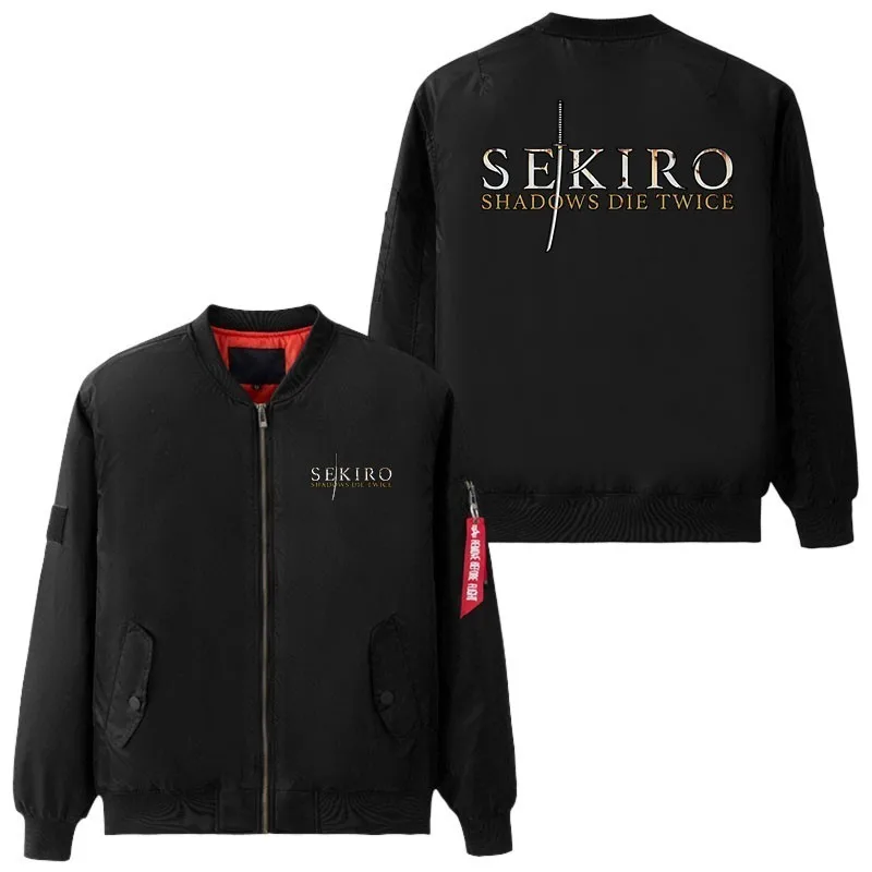 

US size Mens Jacket for Game SEKIRO Shadows Die Twice Cosplay Coat Zipper Thicken Flight Jackets Flying Suit Outerwear