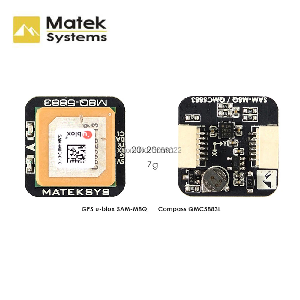 matek Systems M8Q-5883 Ublox SAM-M8Q gps& QMC5883L с компасом модуль для небольшой гоночный Дрон с видом от первого лица с большим радиусом