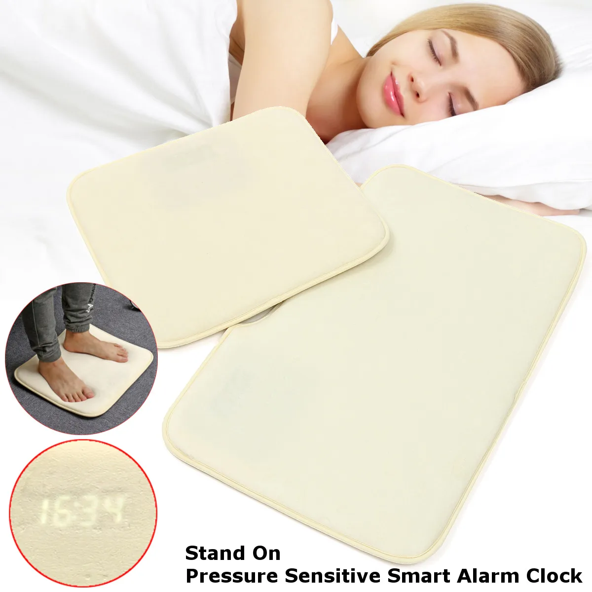 

Pressure Sensitive Alarm Clock Carpet Electronic Digital Clock Bedroom Anti-Slip Wear-Resisting Soft Mat Student Lazy Alarm Bell