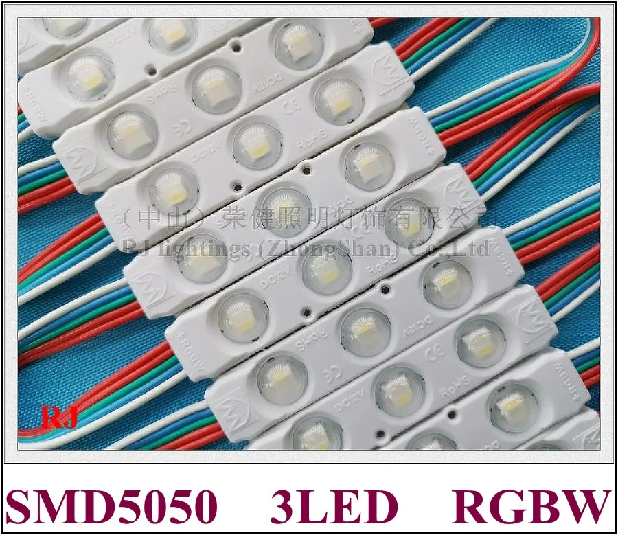 SMD 5050 RGBW светодиодный модуль ввода DC12V 75 мм* 15 мм* 9 мм SMD5050 3 светодиодный 1,5 W 120lm RGB-W 5 Поляков(провода
