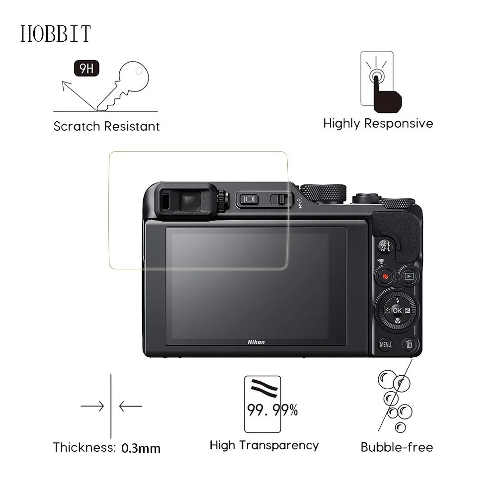 

2Pack 0.3mm 2.5D 9H Clear Tempered Glass Screen Protector for Nikon D3500 DSLR Camera LCD Skin Guard Film