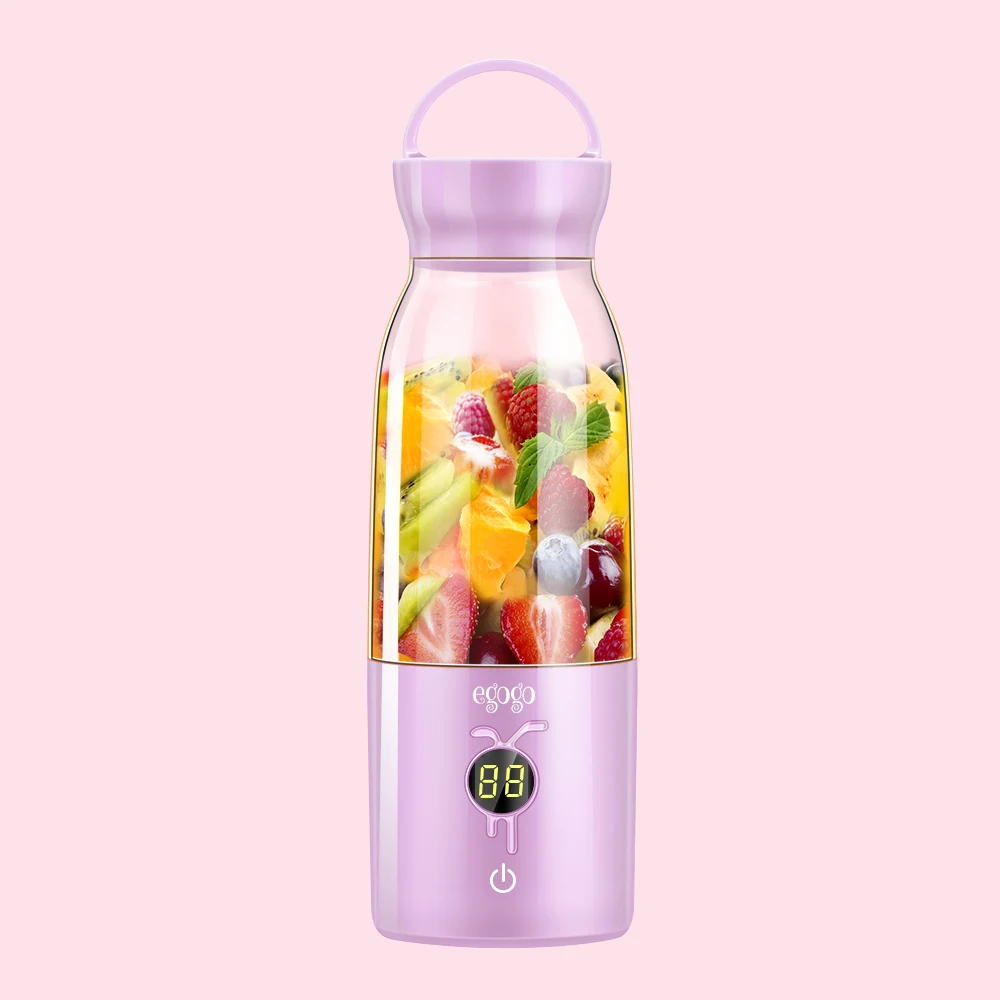 

egogo Electric Juicer Cup Mini Portable Usb Rechargeable Blender Maker Shaker Squeezers Fruit Orange Extractor 6 Leaf Blade