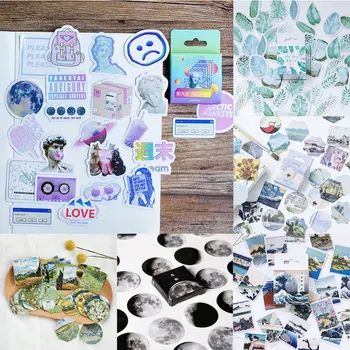 

45pcs/box Van Gogh Travel Stickers Famous People Stickers Green Plant Planet Stickers Decorations Scrapbooking Diary Diy Albums