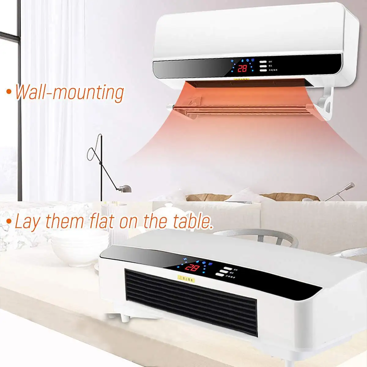 

2000W 220V Warm Cool Dual Use Air Blower Electric Heater Fan Ceramic Thermal Heating Radiator Conditioner Bathroom Wall Hanging