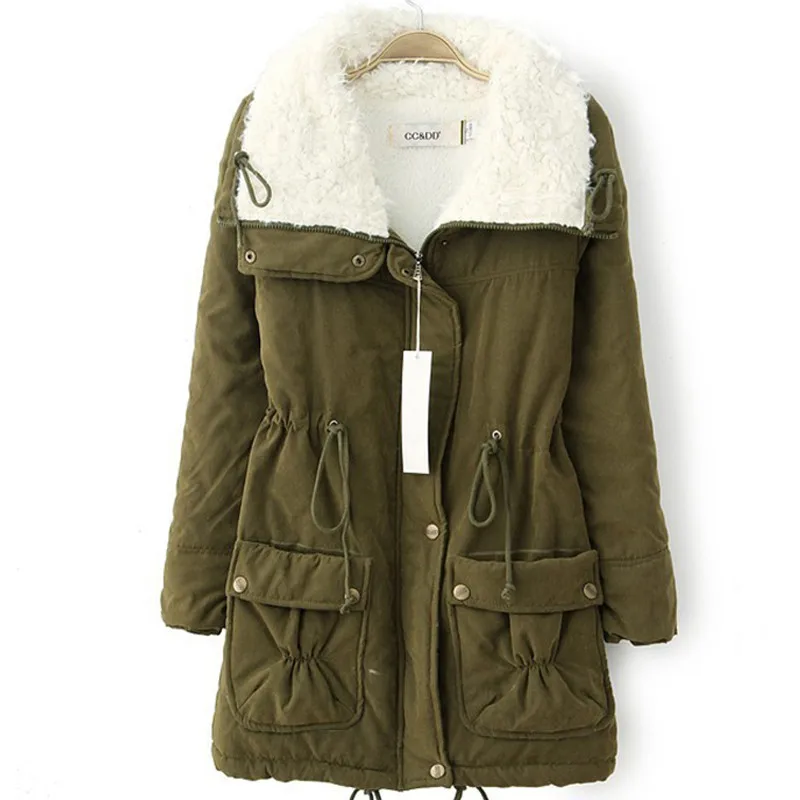 

Winter Women jacket Thick Warm short plush fur Collar Women Jacket Coat Fashion Causal autumn cotton Female coat outwear JT350