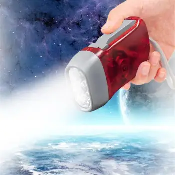 

3 LED Portable Light Hand Pressing Dynamo Crank Power Flashlight Camping Torch Lamp Energy Saving Mini OUtdoor Flashlight
