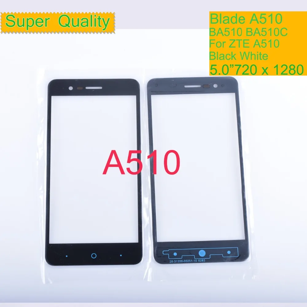 10Pcs/lot For ZTE Blade A510 Touch Screen BA510 BA510C Panel Touchscreen Lens Front Outer Glass Replacement | Мобильные телефоны и