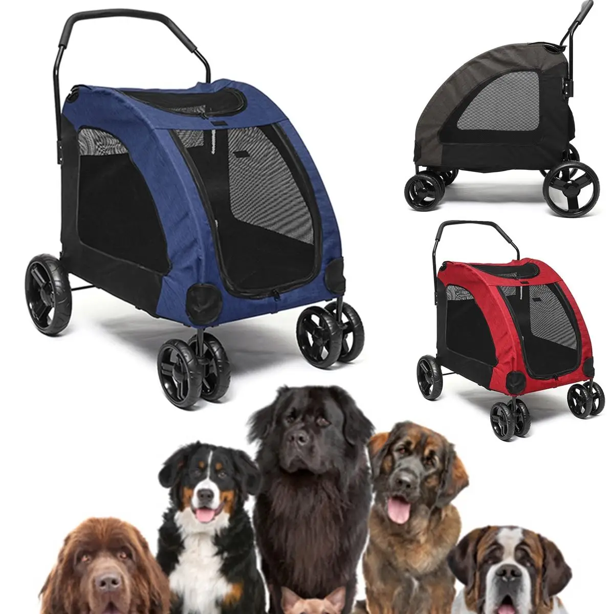 20kg Large Luxury Folding Dog/Cat Stroller Portable Pet Travel Carrier