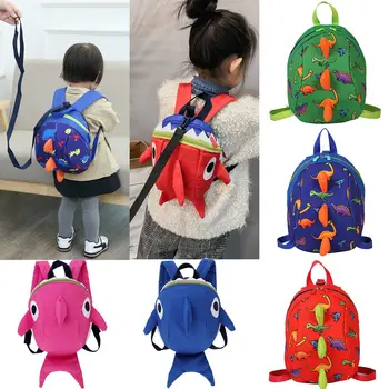 

Kids Safety Harness Leash Anti Lost Shark Backpack Strap Bag For Walking Toddler 3D Dinosaur Cartoon Toddler School Bag Gifts