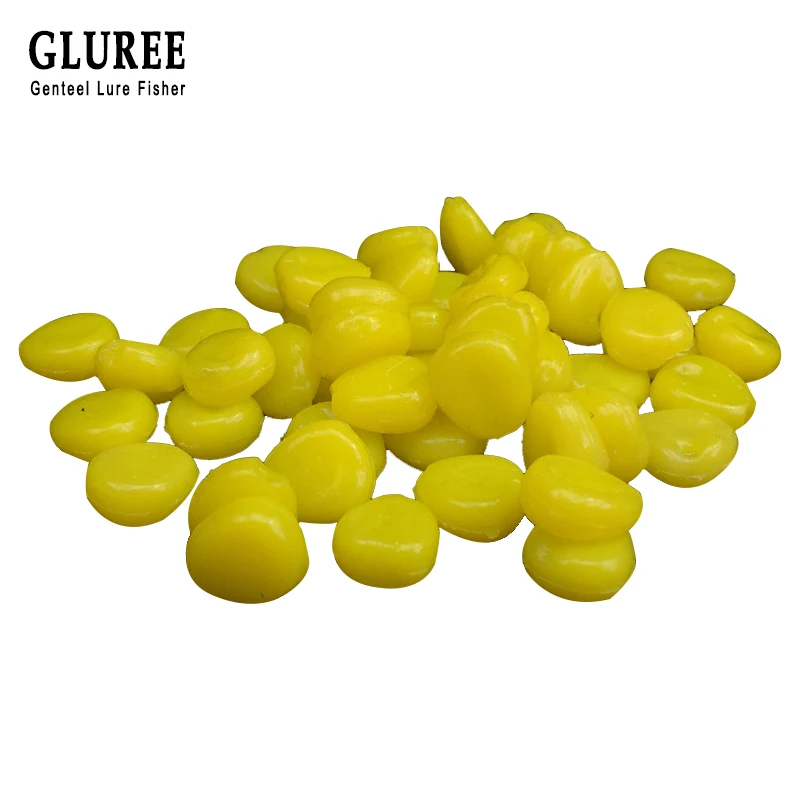 

GLUREE 50Pcs/Lot Simulation Corn Kernels Fishing Lures Corn Smell Soft Bait Artificial Bait Accessories Yellow Fishing Tackle