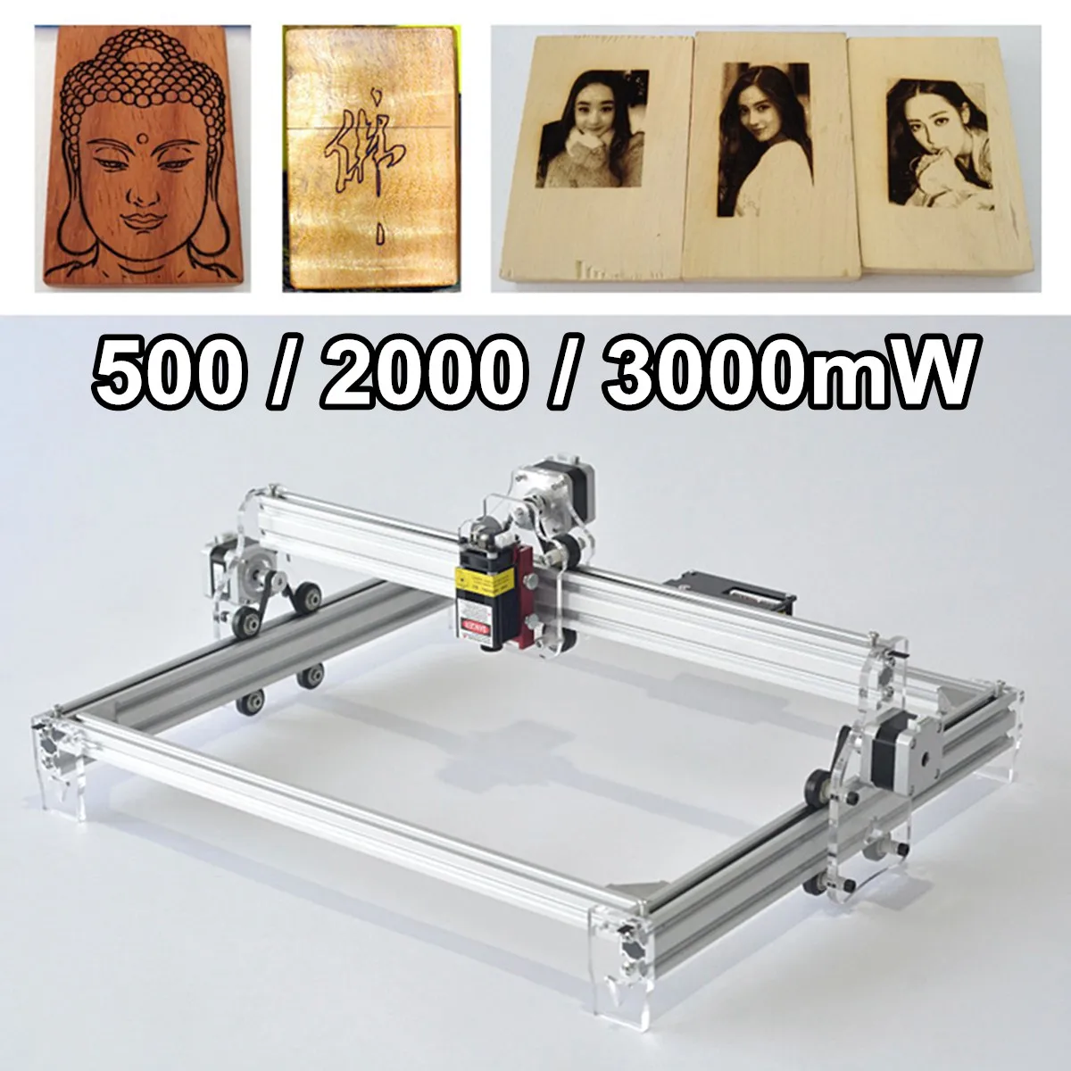 

Mini 3000MW 2000mW 500mW Silver CNC Laser Engraving Machine 2Axis DC 12V DIY Engraver Desktop Wood Router/Cutter/Printer