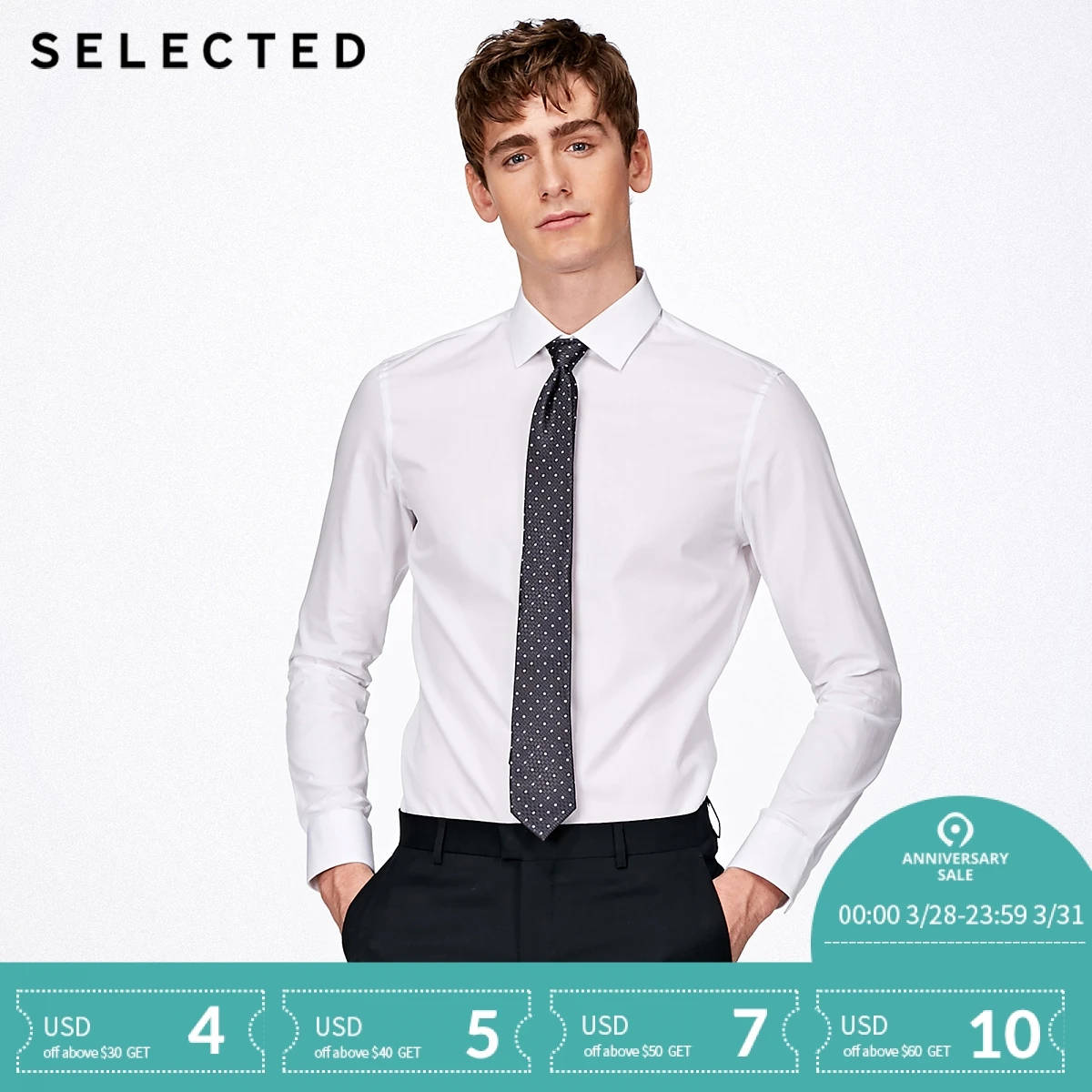 

SELECTED cotton long-sleeved shirt T|418205508