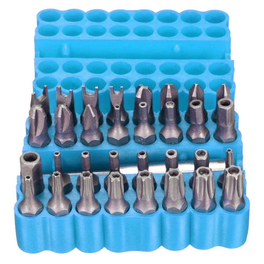33pcs/set Torx Hex Star Bit Set with Holder for Any Drills
