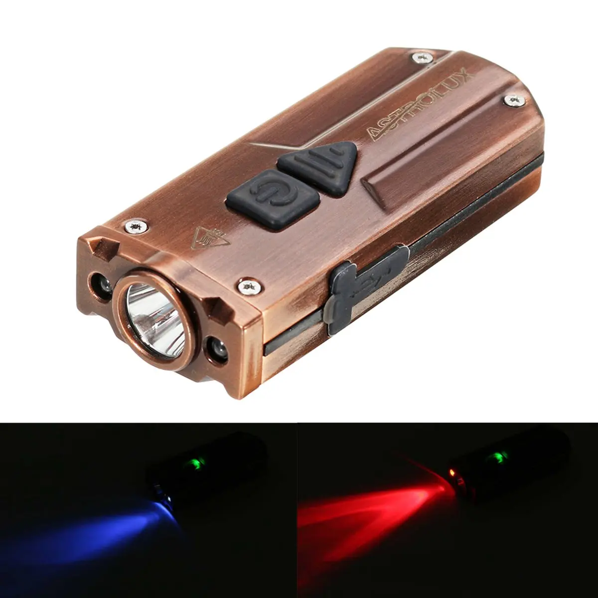 Astrolux K1 бронза XP G3 350LM вспышка светильник USB Нержавеющая сталь мини LED брелок