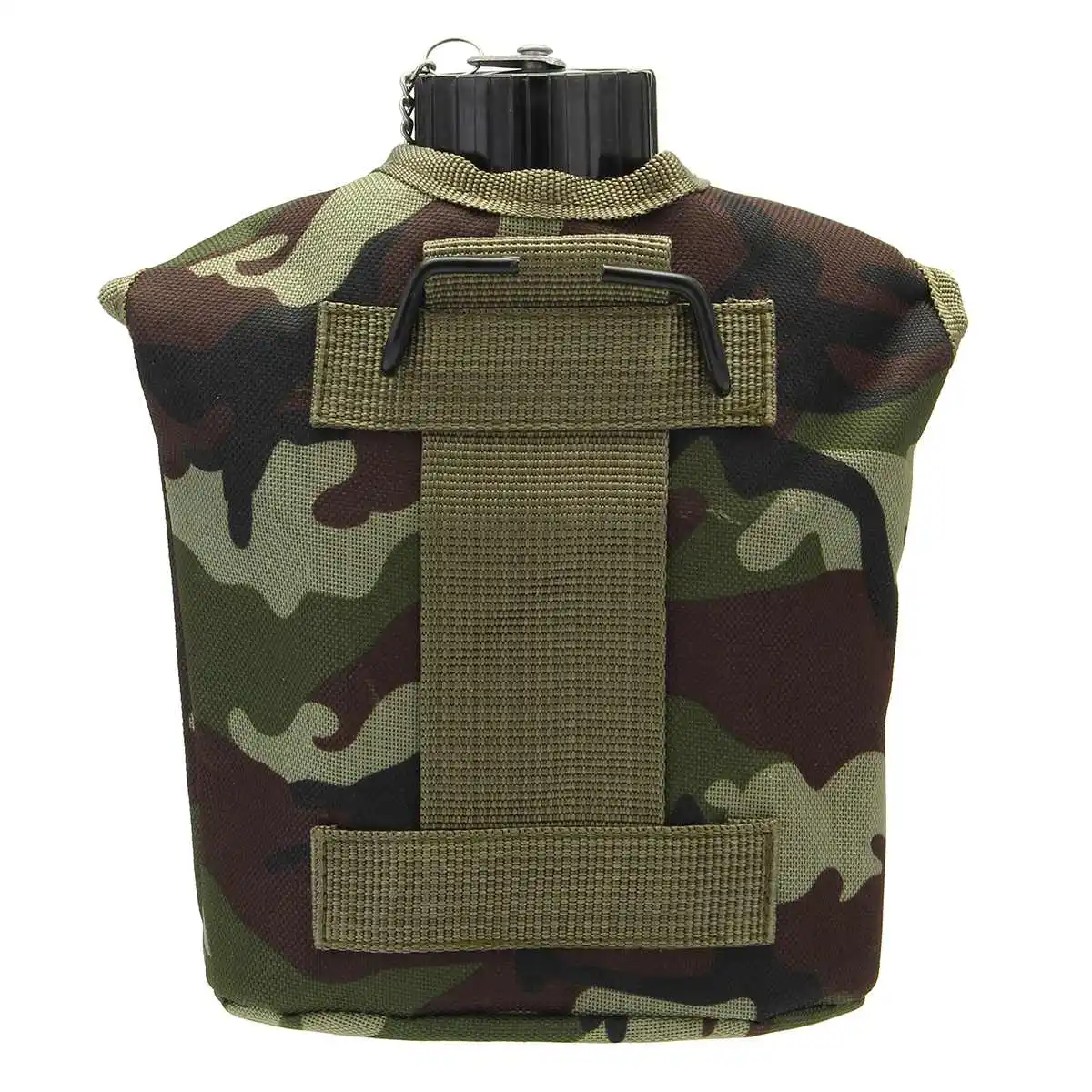 1L cantina militar campo militar hervidor de agua al aire libre camping ejército botella de agua con cubierta de Nylon supervivencia tetera vajilla de la caja de Almuerzo