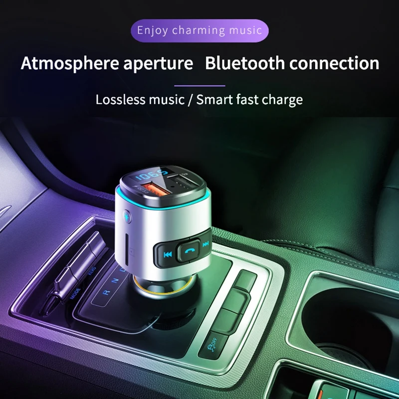 Цифровой дисплей Qc 3 0 зарядное устройство fm передатчик Aux модулятор Bluetooth 4 2