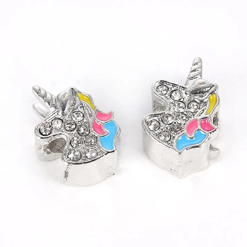 

2019 New 10 Pc Silver Unicorn Spacer Clip DIY Alloy Bead Fits European Charms Silver 925 Original Bracelet For Women Girls