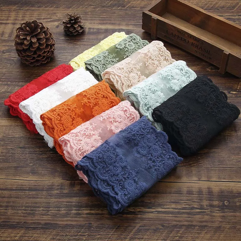 

Hollow lace Flower Ribbons DIY Color Choice Lace Fabric Sewing Width 12cm Lace Trim Sewing Embellishment Accessories