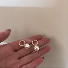 Корейская версия нового темперамента барокко винтажные матовые металлические золотые жемчужные серьги ювелирные изделия вечерние женские