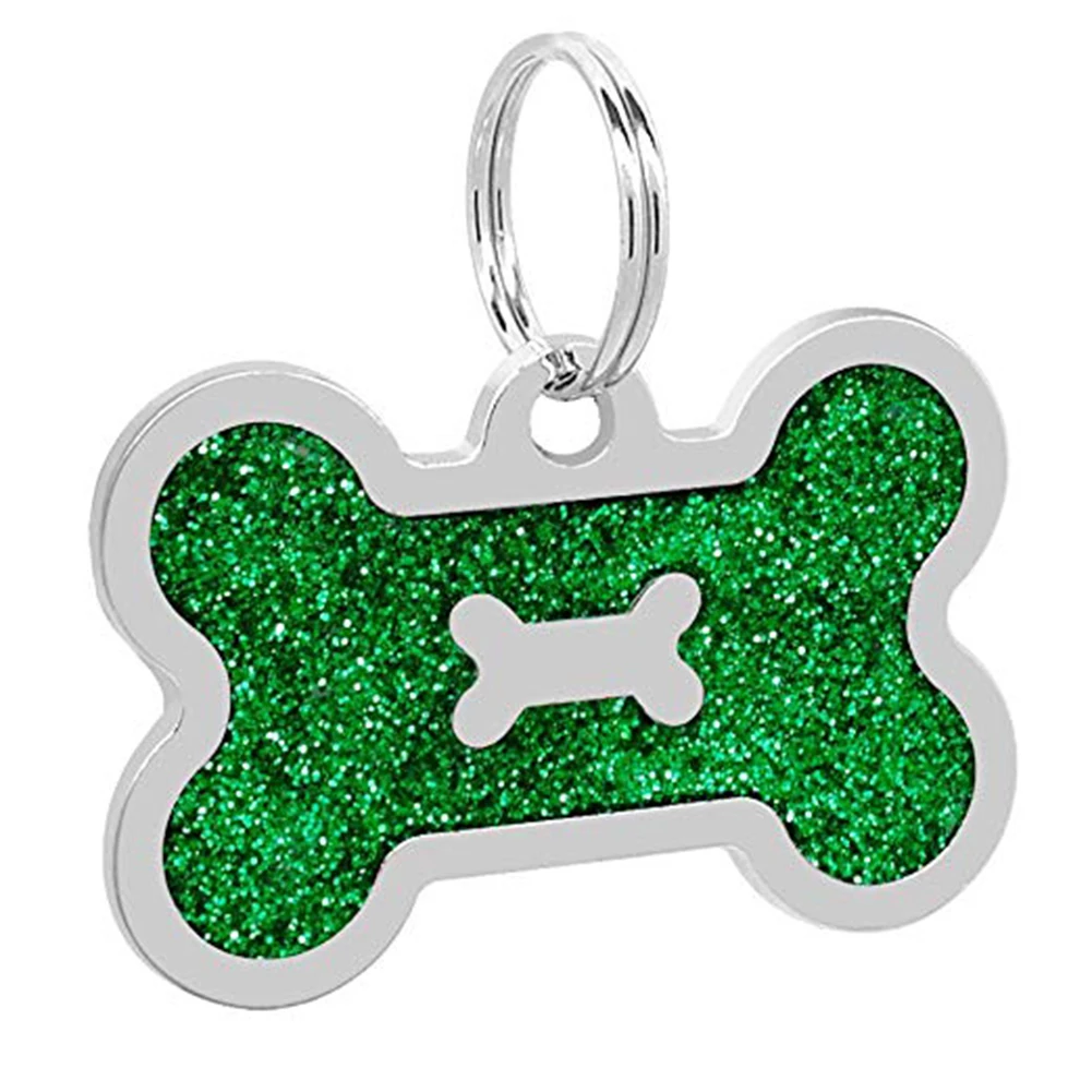 В форме кости сплав собака тэг идентификационноо имени Блестки Bling Pet