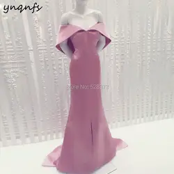 YNQNFS M118 с открытыми плечами накидка рукава Простой атласная платье русалки vestidos de Gala торжественное платье 2019 Мать невесты платья