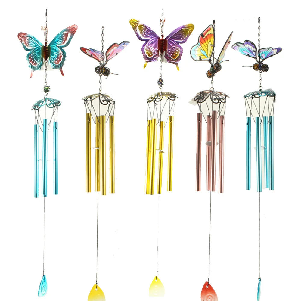 

Outdoor Living Wind Chimes Iron Art 3D Butterfly Windchime Wind-Bell Hanging Balcony Garden Home Decoration Crafts