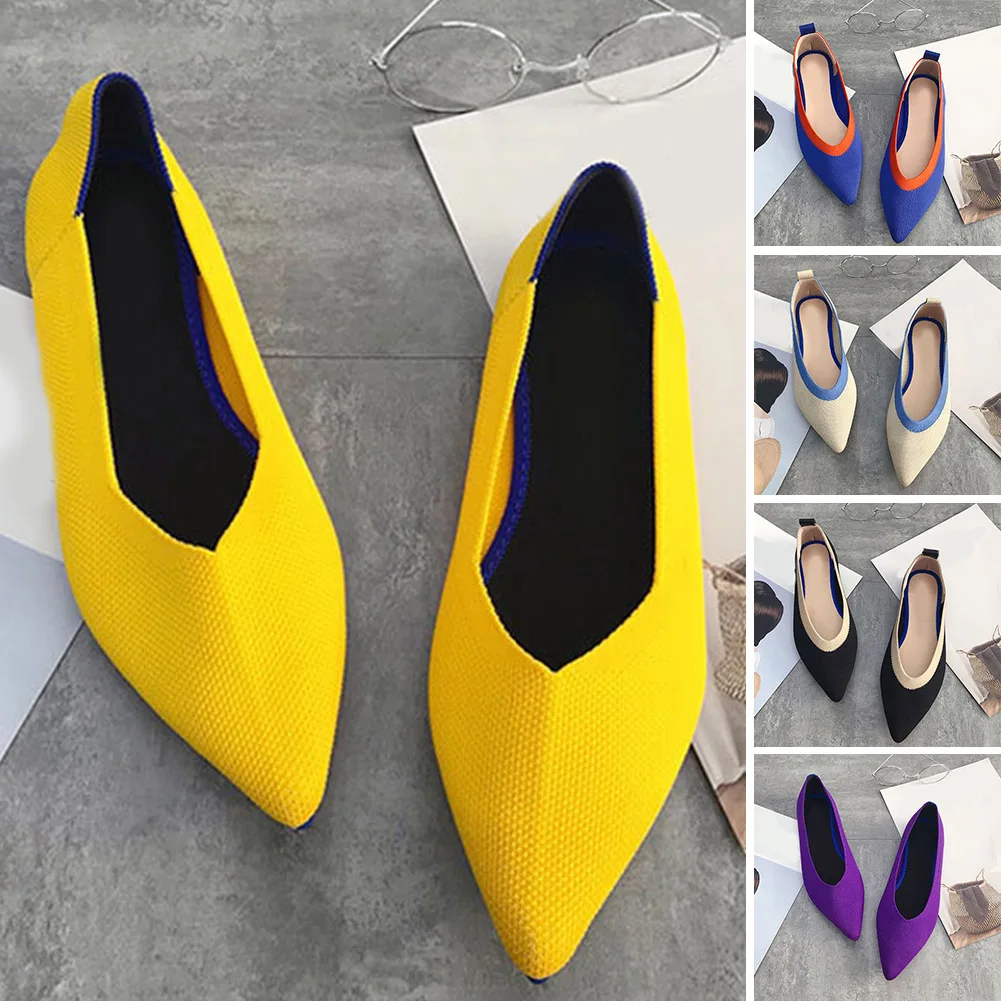 

2019 fashion Korean Summer Pointed Toe women's shoes comfortable Cotton Fabric fashion flat shoes Air mesh Shallow shoes
