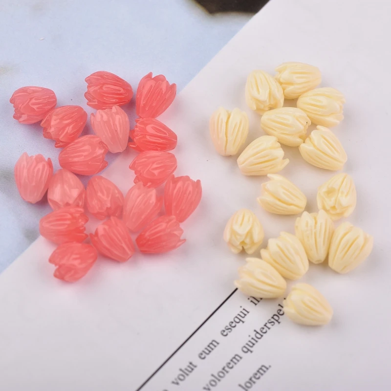 

New 6*9mm 10pcs DIY Handmade Hairpin Headwear Accessories Hole Small Flower Imitating Coral Shells Components for Jewelry Making