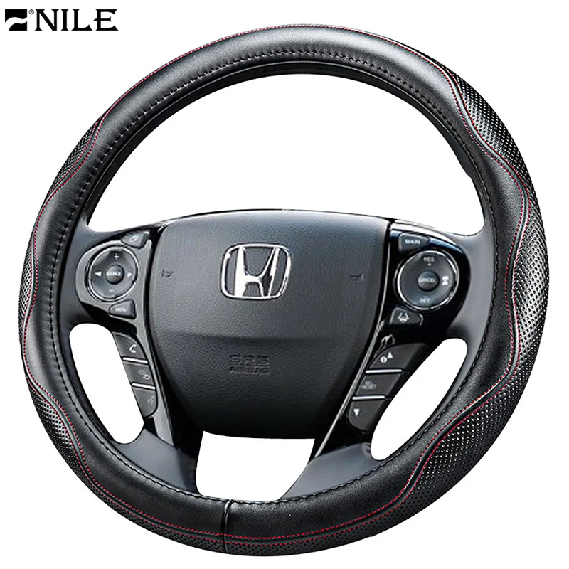 Nile 38cm Car Steering Wheel Cover Leather Universal Fit for Car Truck
