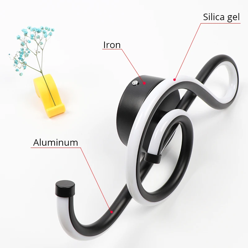  22W LED Wall Lamp Bedroom Beside Wall Light Music Clef Shape Home Indoor Living Room Decoration Lig - 32956487257