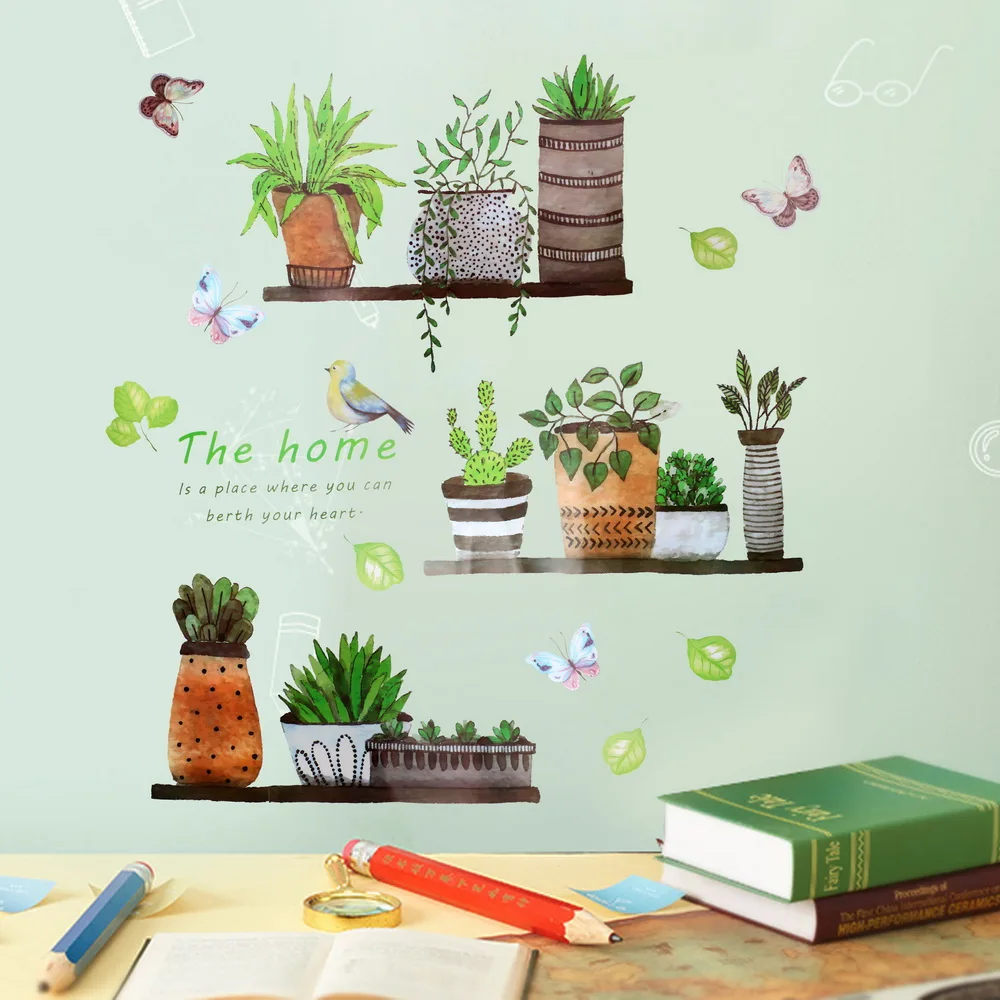 DIY Garden Plant Pattern Wall Sticker Home Decoration for Bedroom