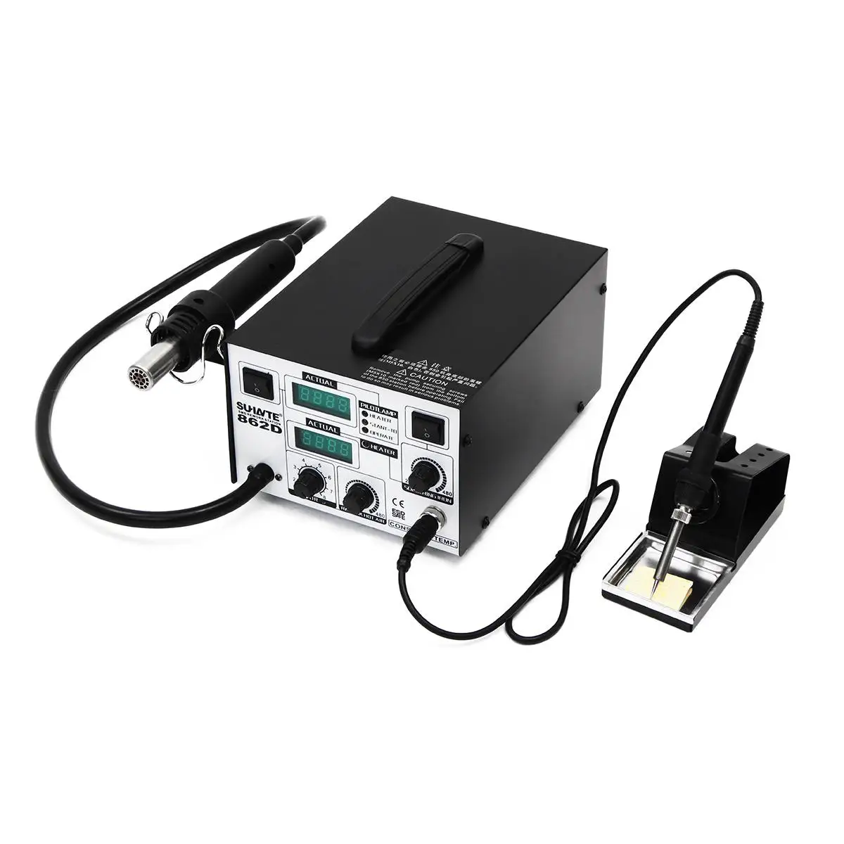 

2 in 1 Electric Soldering Iron Dual Digtal Display Rework Station Hot Desoldering AirWelder Welding Machine Equipment Tools Kit