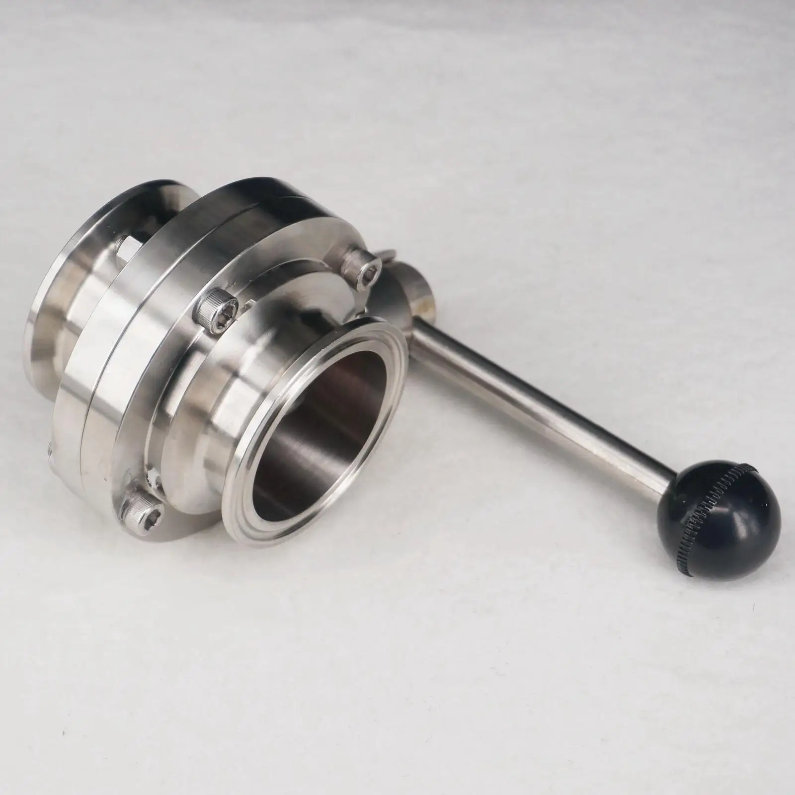 

63mm SUS304 Stainless Steel Sanitary 2.5" Tri Clamp Flow Control Butterfly Valve For Homebrew Dairy Product