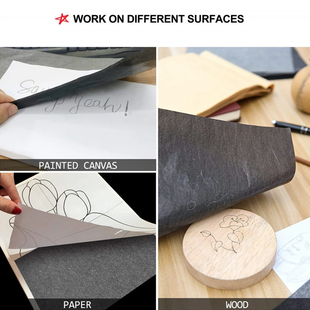 

100Pcs Accessories A4 Reusable Copy Tracing Carbon Paper Graphite Painting Legible