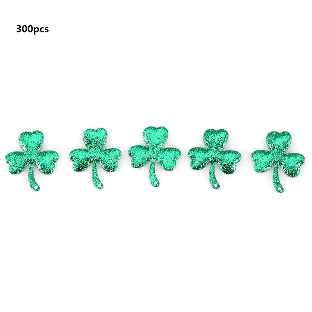 300Pcs Lucky Shamrock Confetti Green Color Table Confetti for Christmas Party Decoration Supplies