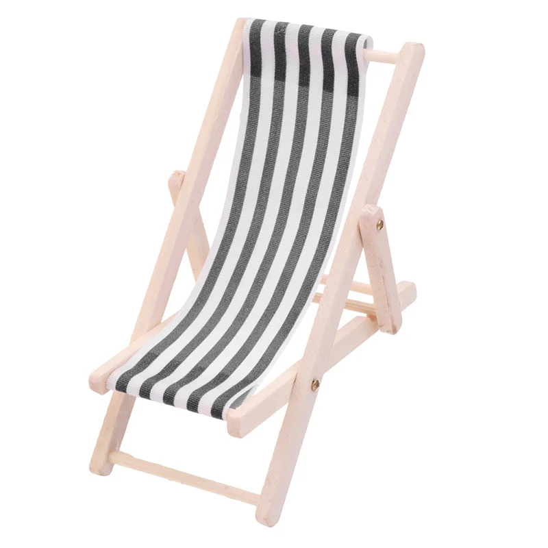 1:12 Scale Mini Beach Lounge Chair Miniature Chairs Stripe Beach Chair DIY Home Decor Kid Toys 1:12 Scale Mini Beach Lounge Chair Miniature Chairs Stripe Beach Chair DIY Home Decor Kid Toys